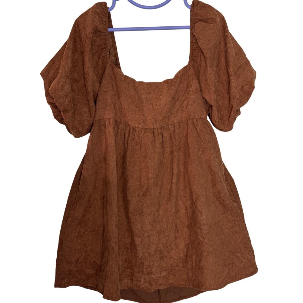 Blue Rain Francesca's Women's Stacy Corduroy Bow‎ Back Mini Dress Size L